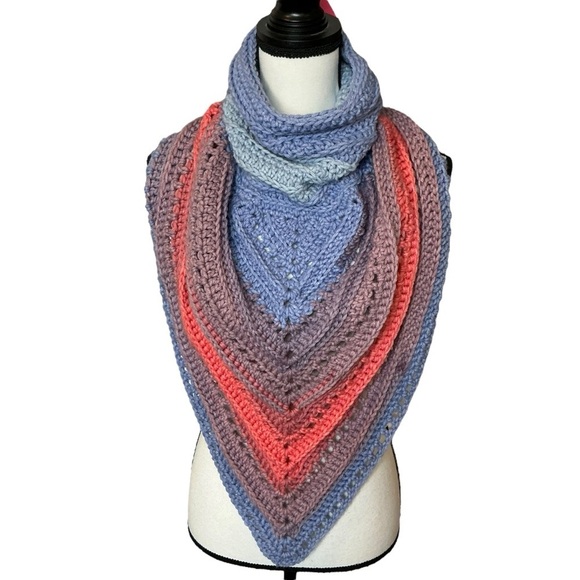 Handcrafted Crochet Cowl Neck Scarf New Handmade by Seller One Size Adult Knit - Picture 6 of 16